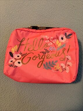 LeSportsac x Rifle Paper Co. Hello Gorgeous! Coral Floral Cosmetic Pouch